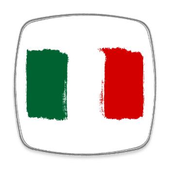 Drapeau de l’Italie utilisé look - Magnet carré - blanc - Devant