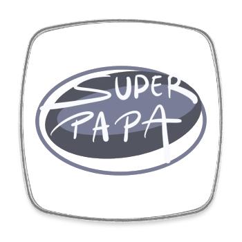 Super Papa - Viereckiger Kühlschrankmagnet - Weiß - Vorne