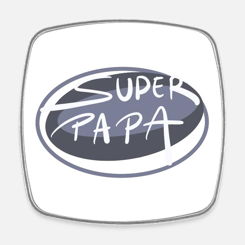 Super papa - Magnet carré - blanc