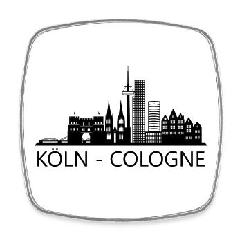Ville de Cologne Skyline Ville de Cologne Allemagne - Magnet carré - blanc - Devant