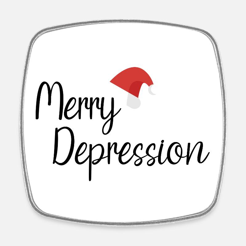 Merry Depression - Square fridge magnet - white