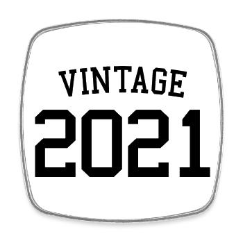 Millésime 2021 - 2 ans, 2e anniversaire enfants - Magnet carré - blanc - Devant