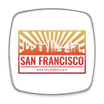 San Francisco Skyline Gradient - Viereckiger Kühlschrankmagnet - Weiß - Vorne
