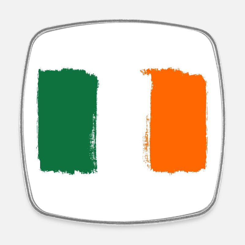 Drapeau de l’Irlande utilisé look - Magnet carré - blanc