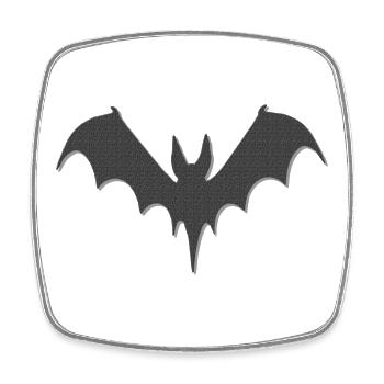 schattierte Fledermaus groß, Halloween Outfit, got - Viereckiger Kühlschrankmagnet - Weiß - Vorne