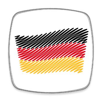 National Flag Of Germany (Scribble) - Square fridge magnet - white - Front