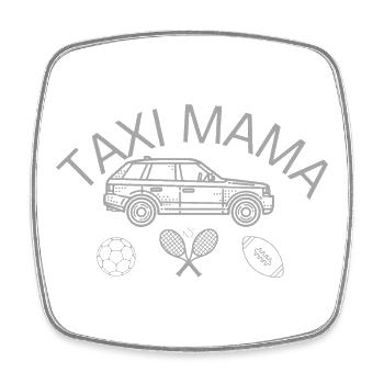 Taxi Mama - Sports Mom - Viereckiger Kühlschrankmagnet - Weiß - Vorne