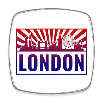 London Gradient Skyline - Viereckiger Kühlschrankmagnet - Weiß - Vorne