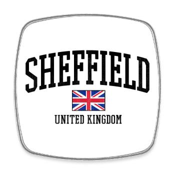 Sheffield UK Distressed Flag - Square fridge magnet - white - Front