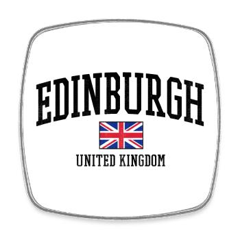 Edinburgh Flaggen-Shirt – Schottland Stadtmotiv - Viereckiger Kühlschrankmagnet - Weiß - Vorne