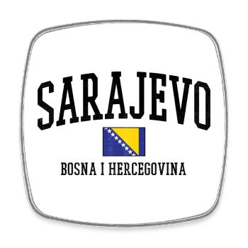 Bosnia Flag Art Balkans - Square fridge magnet - white - Front