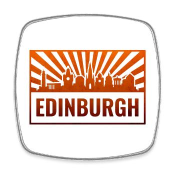 Edinburgh Skyline Sunburst - Square fridge magnet - white - Front