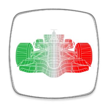 Italien Rennwagen - Viereckiger Kühlschrankmagnet - Weiß - Vorne