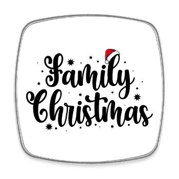 Midnight Santa Hat Tee - Square fridge magnet - white - Front
