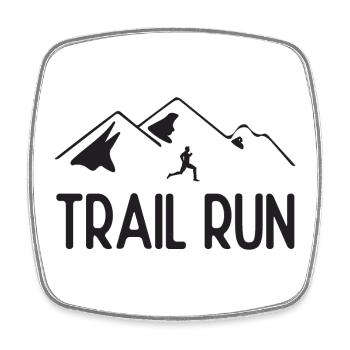 Trail Run - Square fridge magnet - white - Front