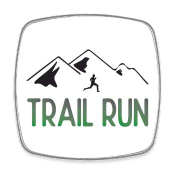 Trail Run - Square fridge magnet - white - Front