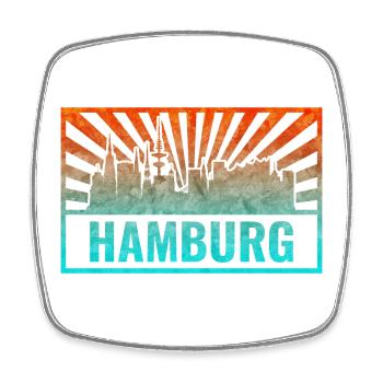 Hamburg Skyline Gradient - Viereckiger Kühlschrankmagnet - Weiß - Vorne