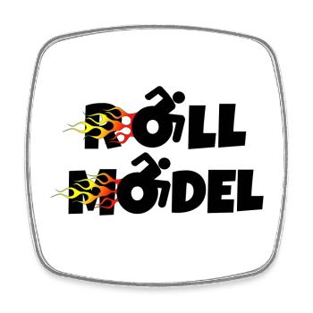Every wheelchair user is a roll model. Flames * - Square fridge magnet - white - Front