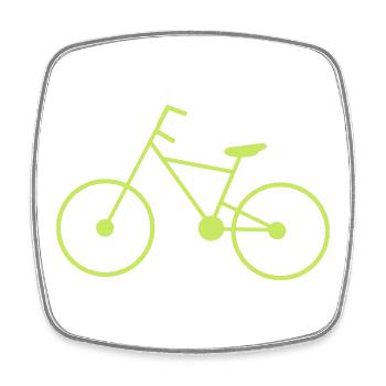 Bicycle green cyclist cycling - Square fridge magnet - white - Front
