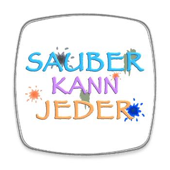Sauber kann Jeder, witziger Spruch - Viereckiger Kühlschrankmagnet - Weiß - Vorne