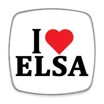 t-shirt I love Elsa idée cadeau t-shirt - Magnet carré - blanc - Devant
