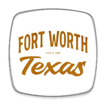 Fort Worth Texas Vintage - Square fridge magnet - white - Front