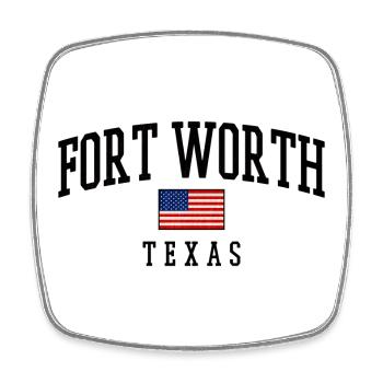 Motif du drapeau de Fort Worth, Texas, USA - Magnet carré - blanc - Devant