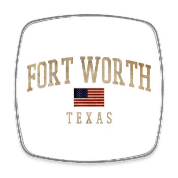 Drapeaux rustiques de Fort Worth, Texas - Magnet carré - blanc - Devant
