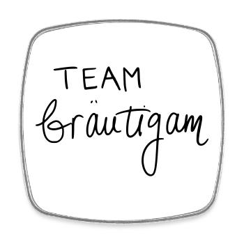 Team Bräutigam - Viereckiger Kühlschrankmagnet - Weiß - Vorne