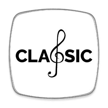 Classic Music Musicians Classical Instruments icon - Square fridge magnet - white - Front