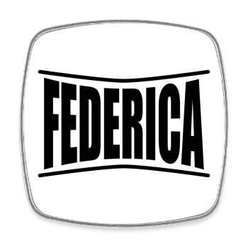 t-shirt Federica t-shirt gift idea - Square fridge magnet - white - Front