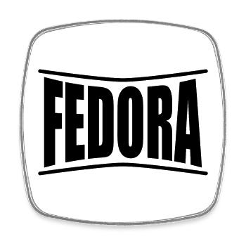 Fedora T-Shirt idée cadeau t-shirt - Magnet carré - blanc - Devant