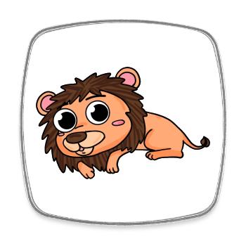 Lion - Square fridge magnet - white - Front