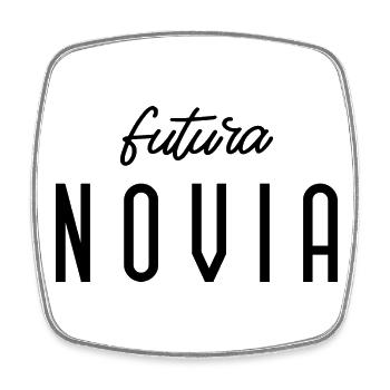 Futura Novia Engagement Bridal Shower Wedding - Square fridge magnet - white - Front