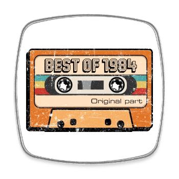 Le meilleur de 1984 Cassette rétro - Magnet carré - blanc - Devant