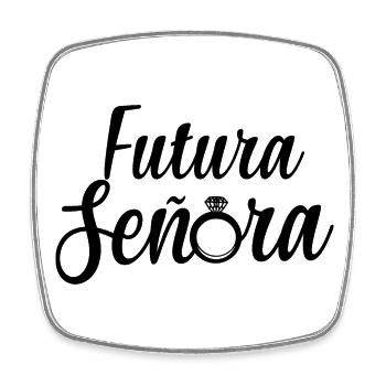 Futura Señora Engagement Bridal Shower Wedding - Square fridge magnet - white - Front