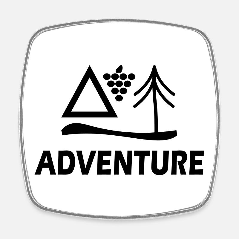 Adventure - Square fridge magnet - white