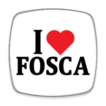 T-Shirt I love Fosca T-Shirt Geschenkidee - Viereckiger Kühlschrankmagnet - Weiß - Vorne