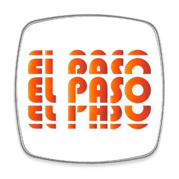 El Paso Gradient Raster - Viereckiger Kühlschrankmagnet - Weiß - Vorne