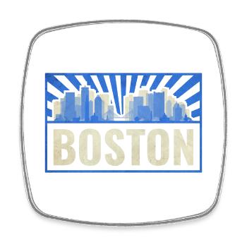 Boston États-Unis - Magnet carré - blanc - Devant