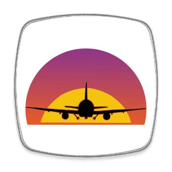 Voyage en avion - Magnet carré - blanc - Devant