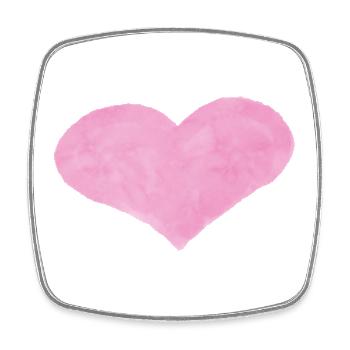 Pinkes Watercolor Herz - Viereckiger Kühlschrankmagnet - Weiß - Vorne