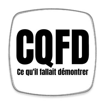 mathématiques, math, CQFD - Magnet carré - blanc - Devant