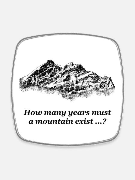 Dylan - Mountain - Square fridge magnet - white