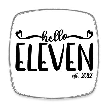 11. Geburtstag Kinder Mädchen 11 Hallo Elf Est. 2012 - Viereckiger Kühlschrankmagnet - Weiß - Vorne