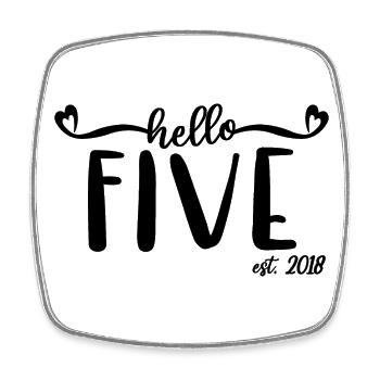 5. Geburtstag Kinder Mädchen 5 Hallo fünf Est. 2018 - Viereckiger Kühlschrankmagnet - Weiß - Vorne