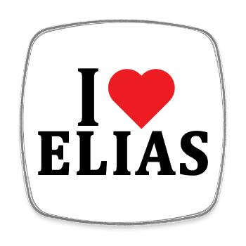T-Shirt Ich liebe Elias T-Shirt Geschenkidee - Viereckiger Kühlschrankmagnet - Weiß - Vorne