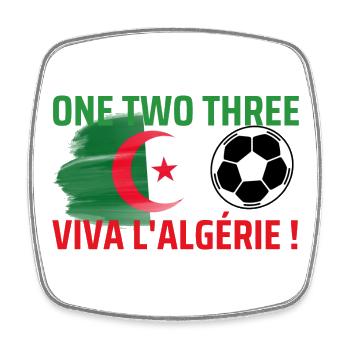 Algeria Flag Soccer  - Square fridge magnet - white - Front