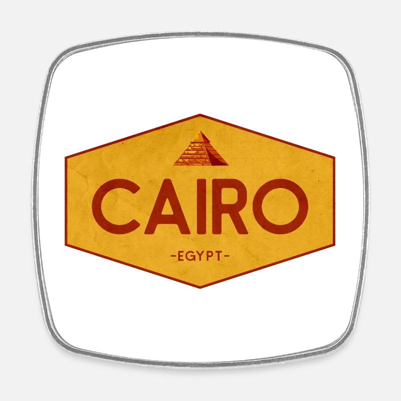 Cairo Egypt Pyramid Emblem - Viereckiger Kühlschrankmagnet - Weiß