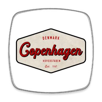 Kopenhagen Dänemark Est. 1167 Vintage Grafik - Viereckiger Kühlschrankmagnet - Weiß - Vorne